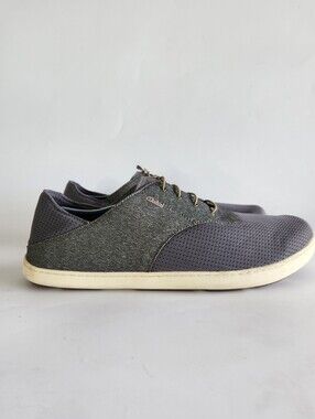 OluKai Nohea Moku No Tie Slip-On Boat Shoes  Charcoal Clay Size 15